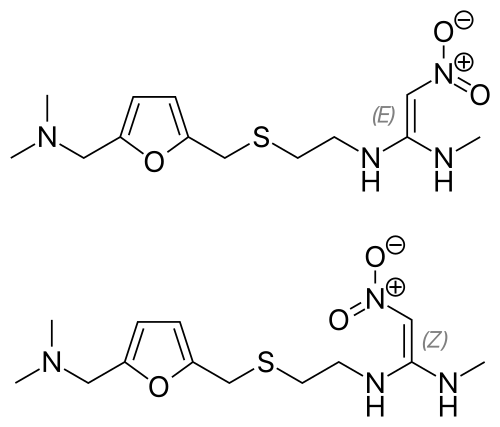 Zantac (Ranitidine) packaging or tablets